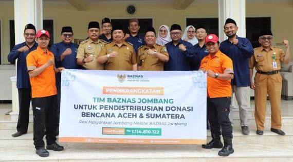 Bupati Jombang Lepas Tim BAZNAS Salurkan Bantuan Rp1,1 Miliar ke Wilayah Bencana Sumatera dan Aceh
