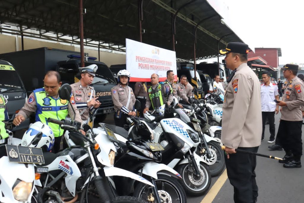 Polres Mojokerto Kota Cek 317 Kendaraan Dinas, Pastikan Kesiapan Operasional Personel