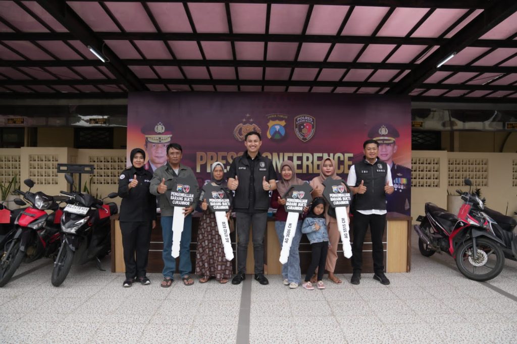 Polres Kediri Kota Kembalikan Motor Hasil Curanmor ke Pemilik, Tanpa Biaya