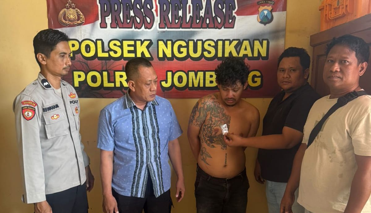 Lintas Kabupaten, Terduga Curanmor Diamankan di Ngusikan, Polisi Temukan Sabu di Dompet Pelaku