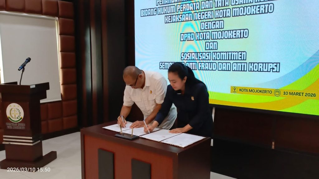 DPRD dan Kejari Kota Mojokerto Teken Kerja Sama Hukum, Perkuat Pengawasan dan Cegah Korupsi