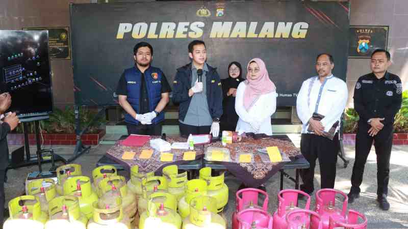 Polres Malang Bongkar Praktik Oplosan LPG Subsidi, Tiga Pelaku Raup Untung dari Bright Gas Ilegal