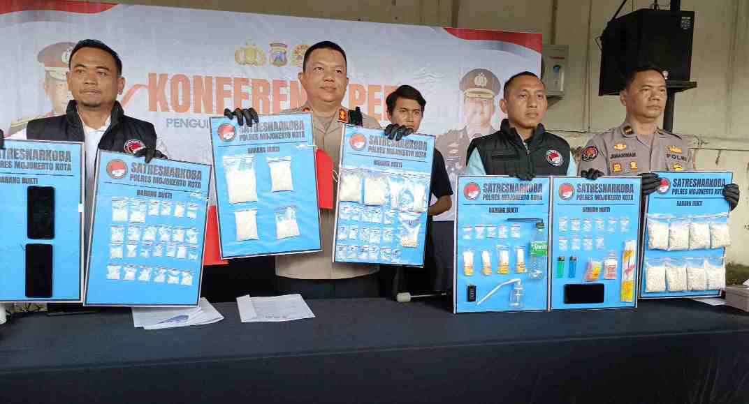 Ungkap Jaringan Narkoba, Polres Mojokerto Kota Ringkus 57 Tersangka dan Sita Barang Bukti Rp1,16 Miliar