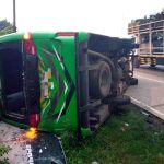 Kecelakaan di Jalan Raya Jatipelem Diwek Jombang, Elf Dengan Truk Satu Penumpang Terluka