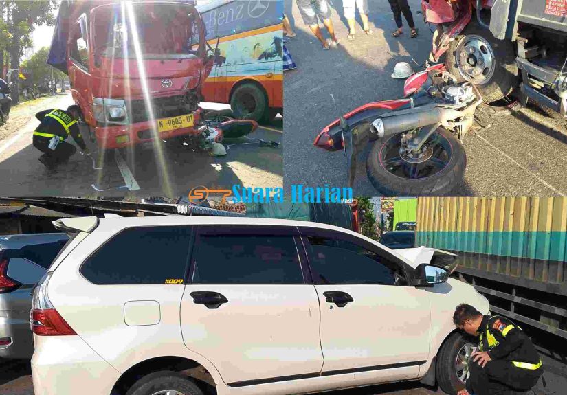 Empat Orang Terluka dalam Kecelakaan Beruntun di Bandar Kedungmulyo Jombang, Libatkan Xenia, Truk dan Motor