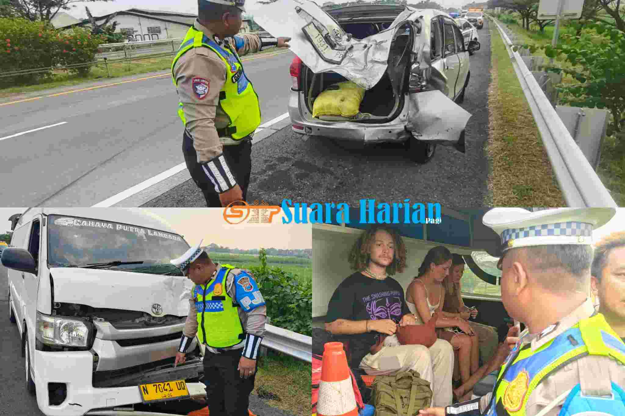 HiAce Angkut Wisatawan Irlandia dan Kanada Tabrak Avanza di Tol SuMo, Satu Penumpang Luka Ringan