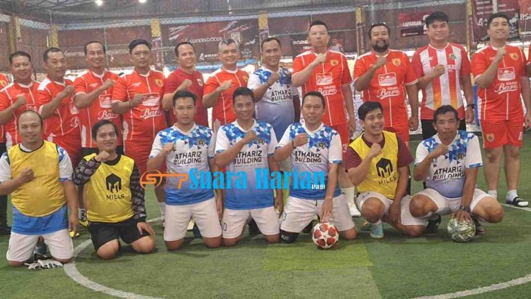 Futsal Persahabatan Warnai Hari Bhayangkara ke-80, Polres Mojokerto Kota dan PWI Mojokerto Raya Berbagi Skor 6-6