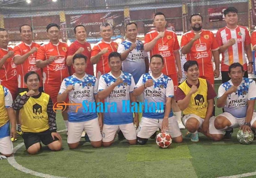 Futsal Persahabatan Warnai Hari Bhayangkara ke-80, Polres Mojokerto Kota dan PWI Mojokerto Raya Berbagi Skor 6-6