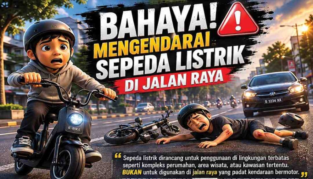 Satlantas Polres Mojokerto Larang Sepeda Listrik Melintas di Jalan Raya, Pelanggar Terancam Sanksi Pidana