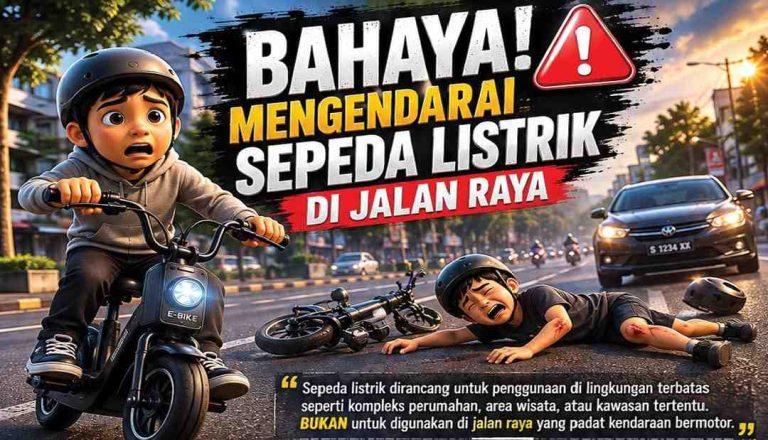 Satlantas Polres Mojokerto Larang Sepeda Listrik Melintas di Jalan Raya, Pelanggar Terancam Sanksi Pidana