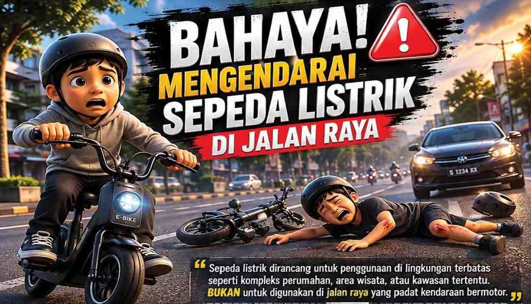 Satlantas Polres Mojokerto Larang Sepeda Listrik Melintas di Jalan Raya, Pelanggar Terancam Sanksi Pidana