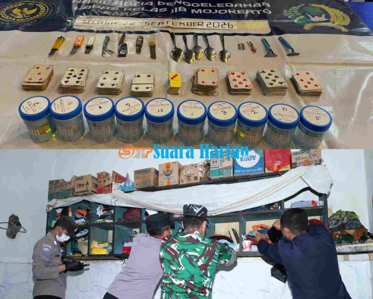 Tujuh Sajam Rakitan Ditemukan Saat Razia Gabungan di Lapas Mojokerto