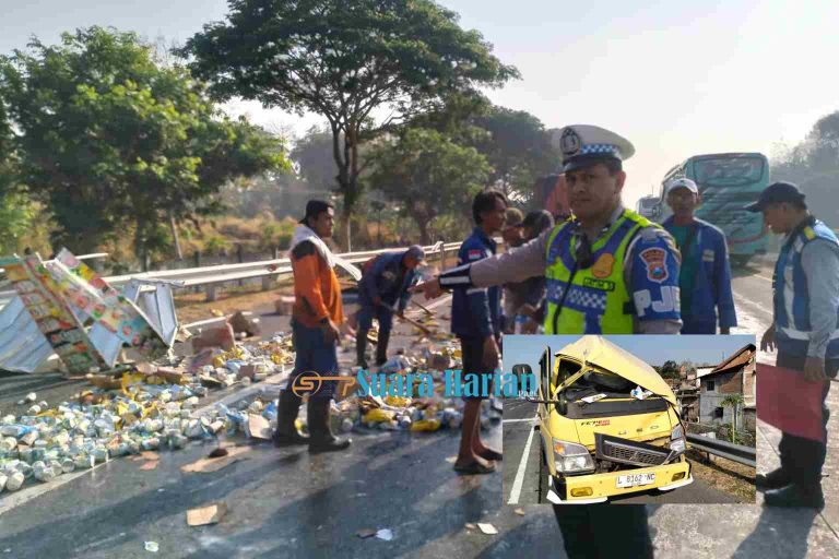 Tabrak Belakang di Tol Sumo, Penumpang Truk Boks Luka Ringan