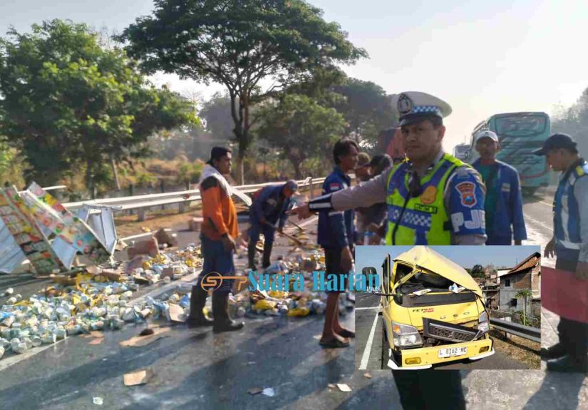 Tabrak Belakang di Tol Sumo, Penumpang Truk Boks Luka Ringan
