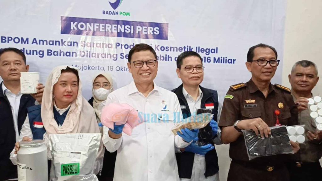 Kosmetik Ilegal di Mojokerto Diduga Raup Rp9 Miliar Setahun, BPOM Temukan Bahan Berbahaya