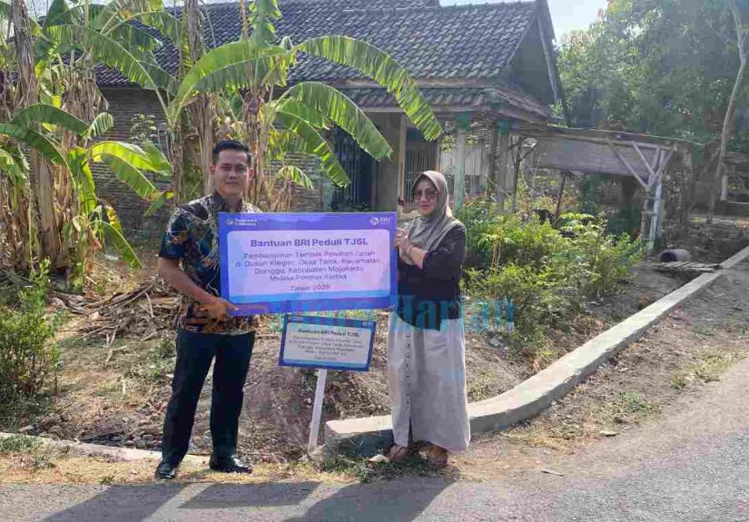 Perkuat Infrastruktur Desa, BRI Mojokerto Salurkan Bantuan TPT di Dlanggu