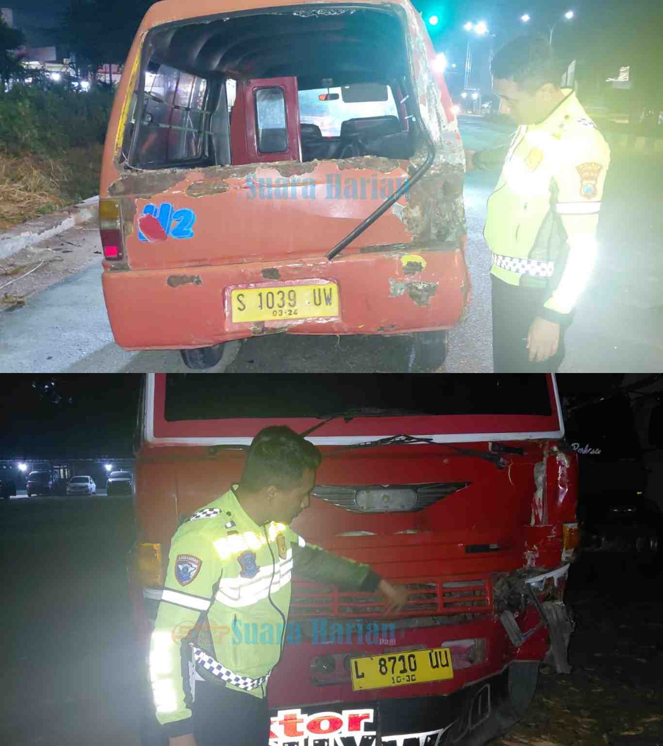 Diduga Kurang Konsentrasi, Truk Kontainer Tabrak Carry di Mojoagung, Enam Orang Luka